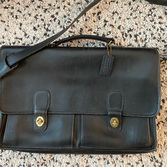 *SOLD* Vintage Coach Prescott black leather briefcase messenger bag - Picture 10 of 10